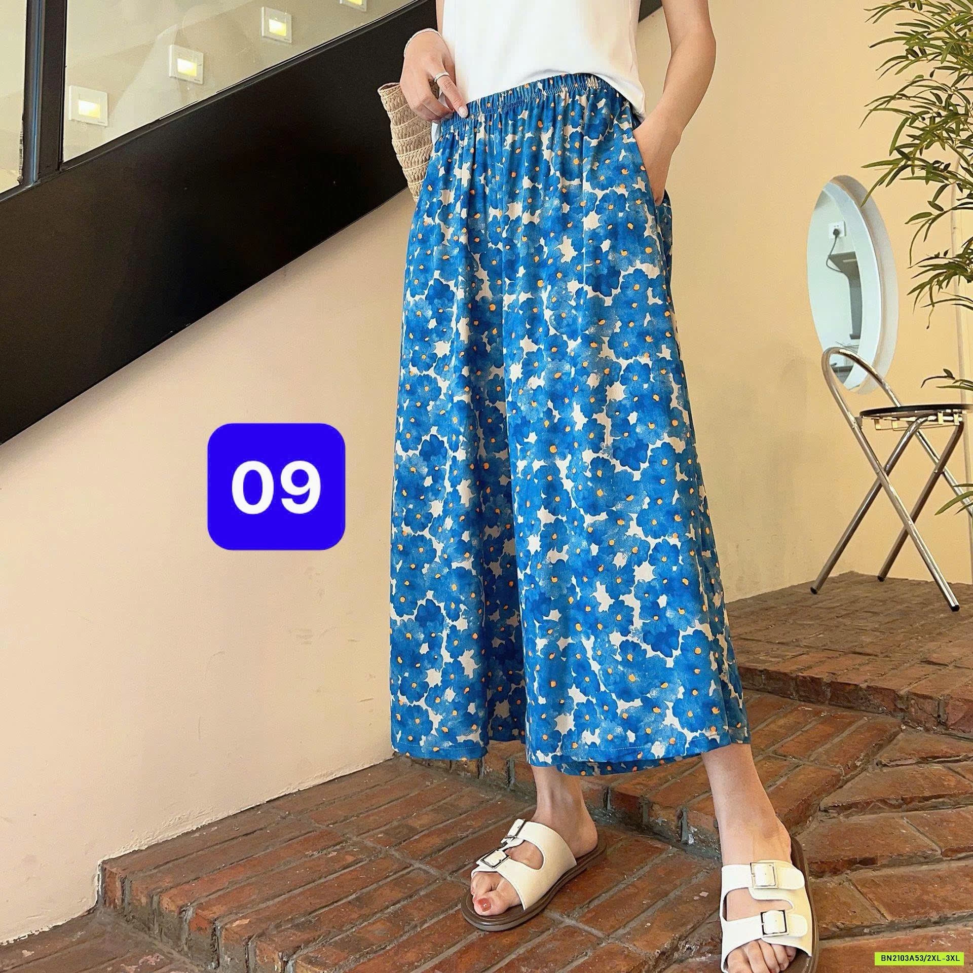 QUẦN LANH DÁNG RỘNG HỌA TIẾT