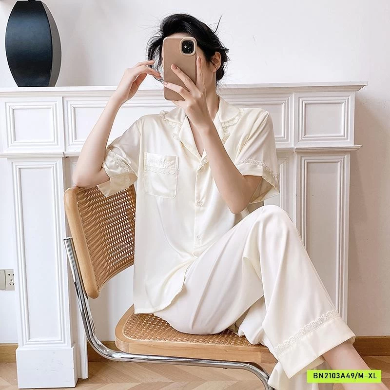 PIZAMA VIỀN BÈO QUẦN DÀI ÁO CỘC