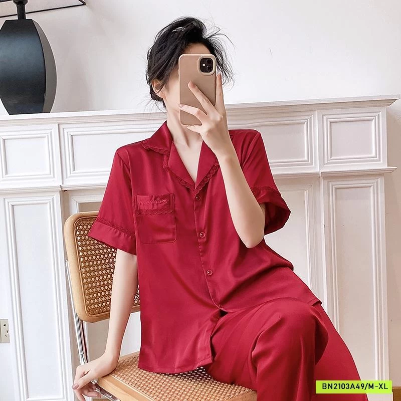 PIZAMA VIỀN BÈO QUẦN DÀI ÁO CỘC