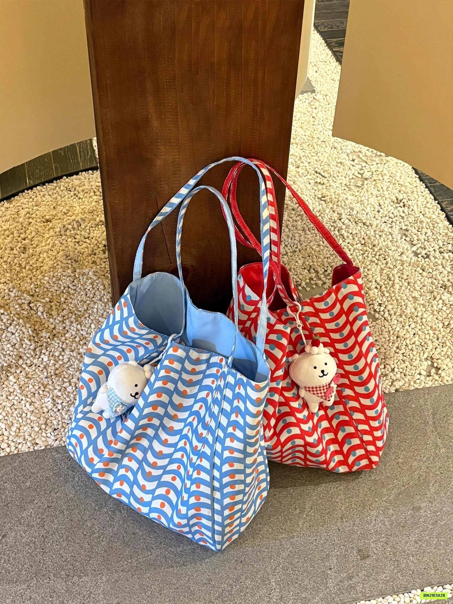 TÚI VẢI CARO QUAI MẢNH 2 MẶT