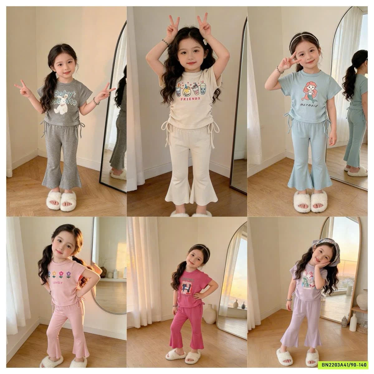 SET ÁO RÚT EO MIX ỐNG LOE BÉ GÁI