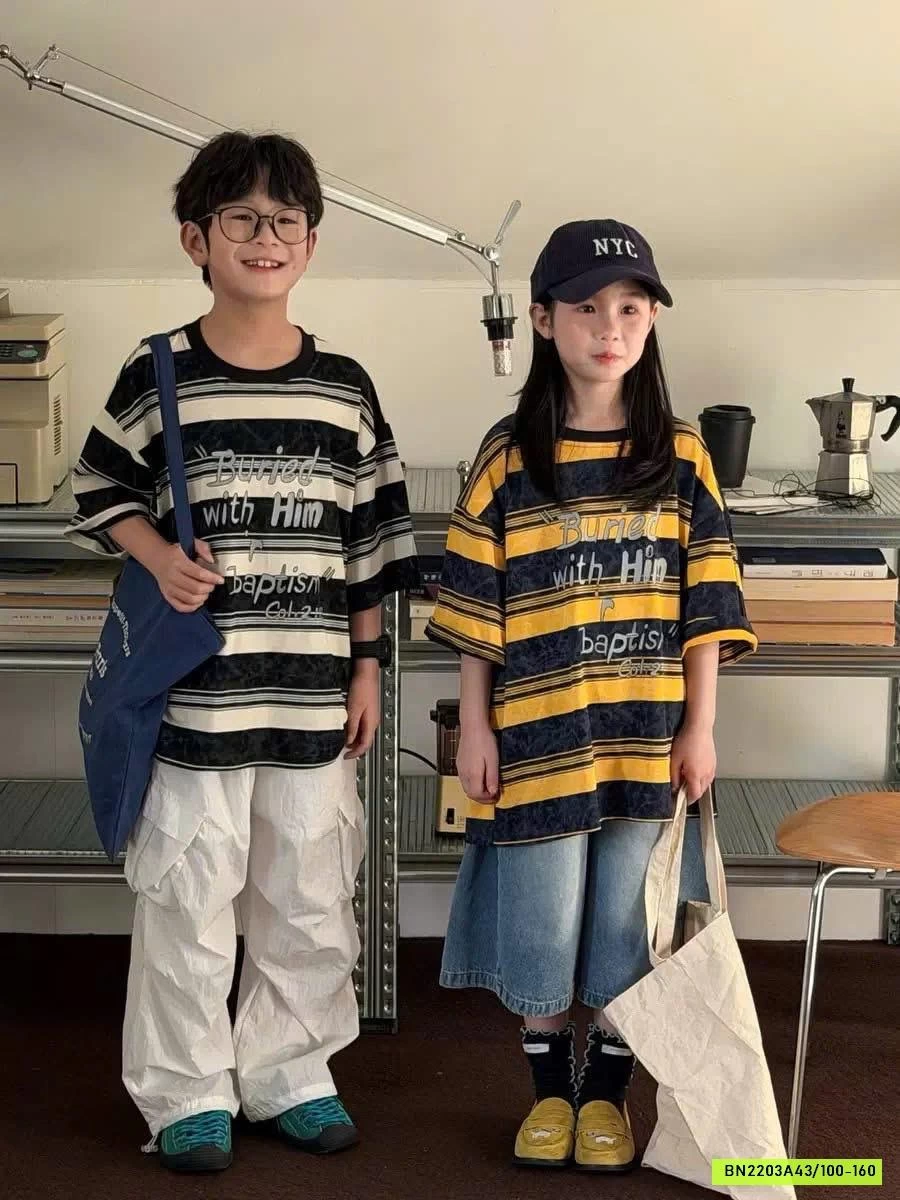 ÁO THUN KẺ CHỮ KUMAIKIDS