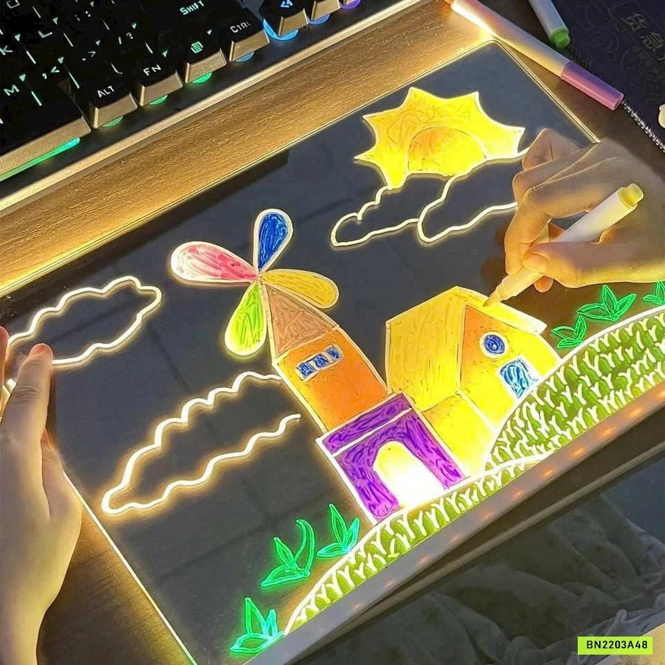 BẢNG VẼ DẠ QUANG KẾT HỢP ĐÈN LED