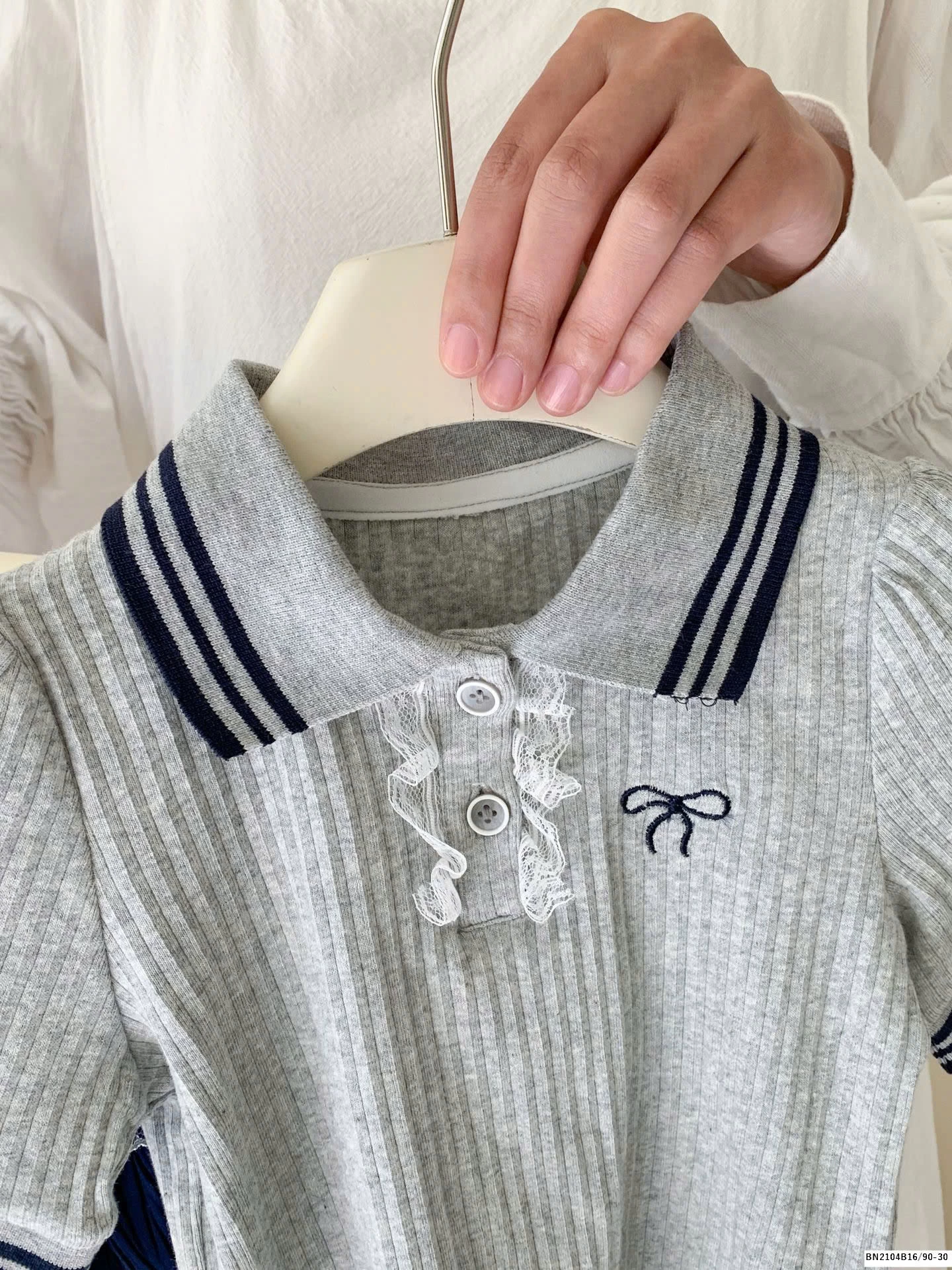 SÉT ÁO XÁM NƠ MIX CV XANH THAN