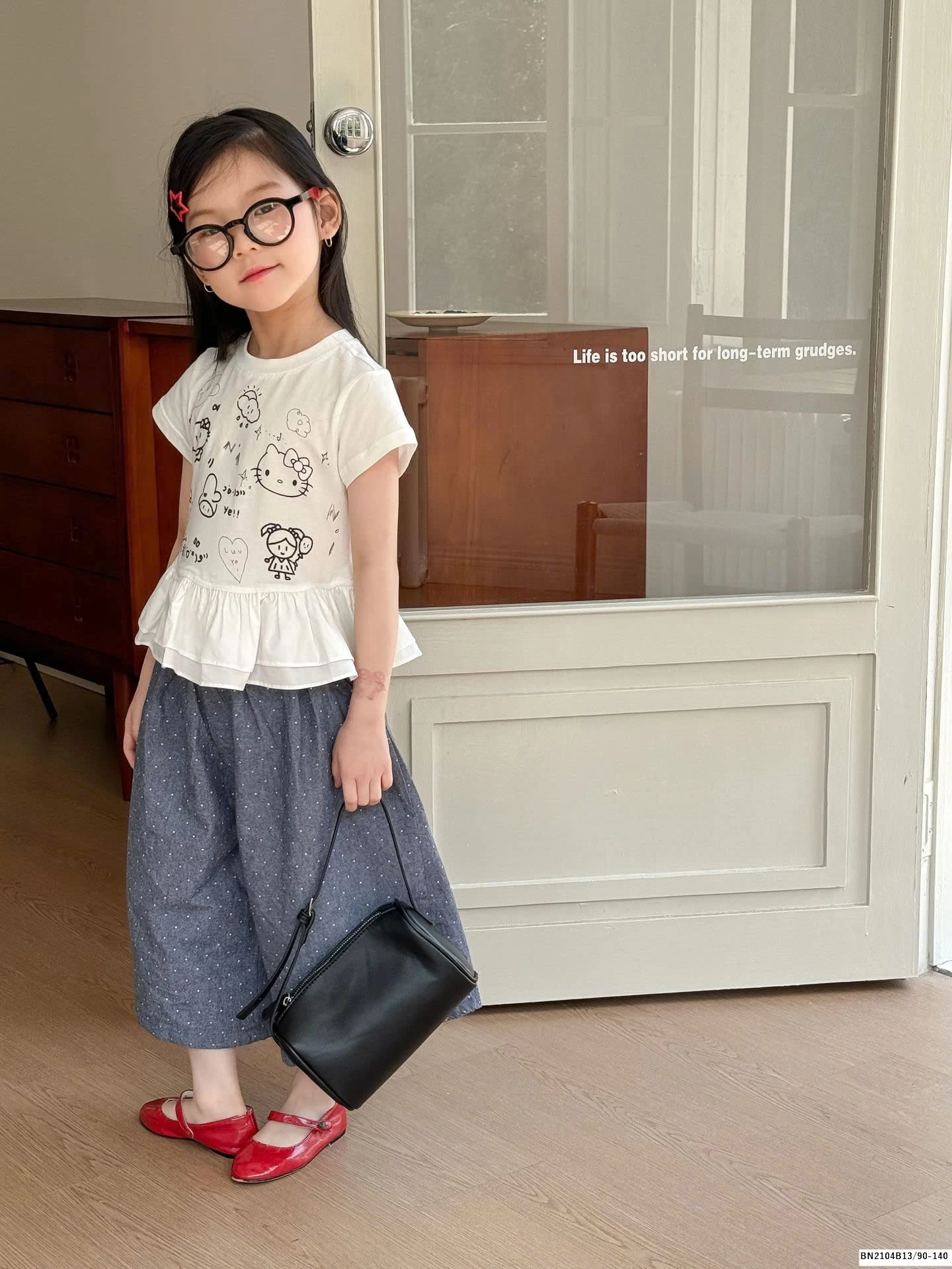 ÁO THUN kityy mix quần chấm bi