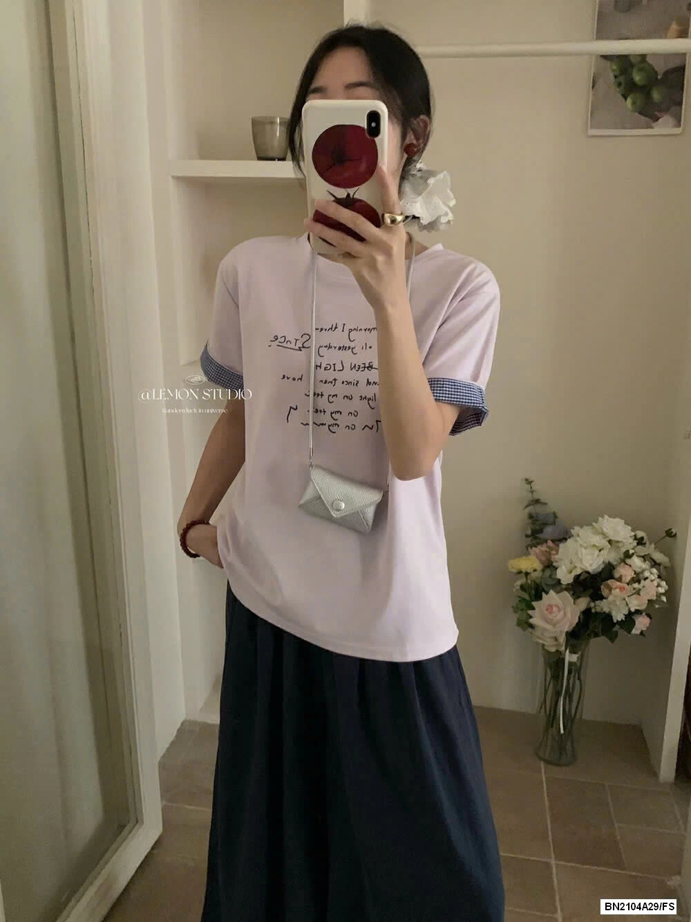 ÁO THUN CHỮ PHỐI VIỀN TAY LEMON