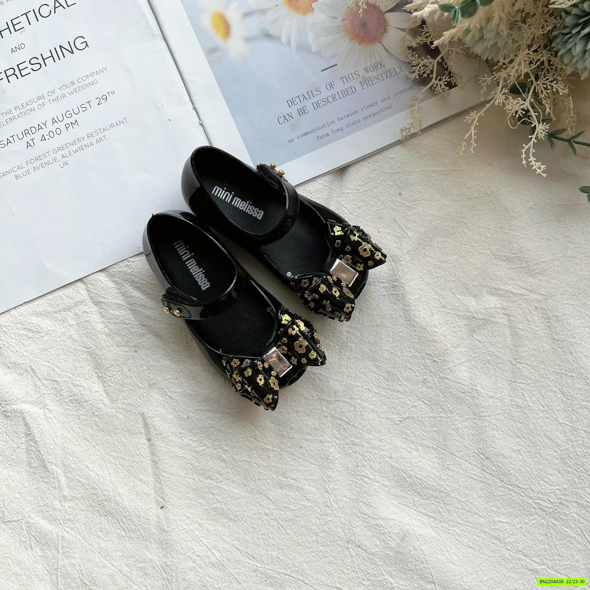 GIÀY MINI MELISA NƠ ĐÍNH HOA