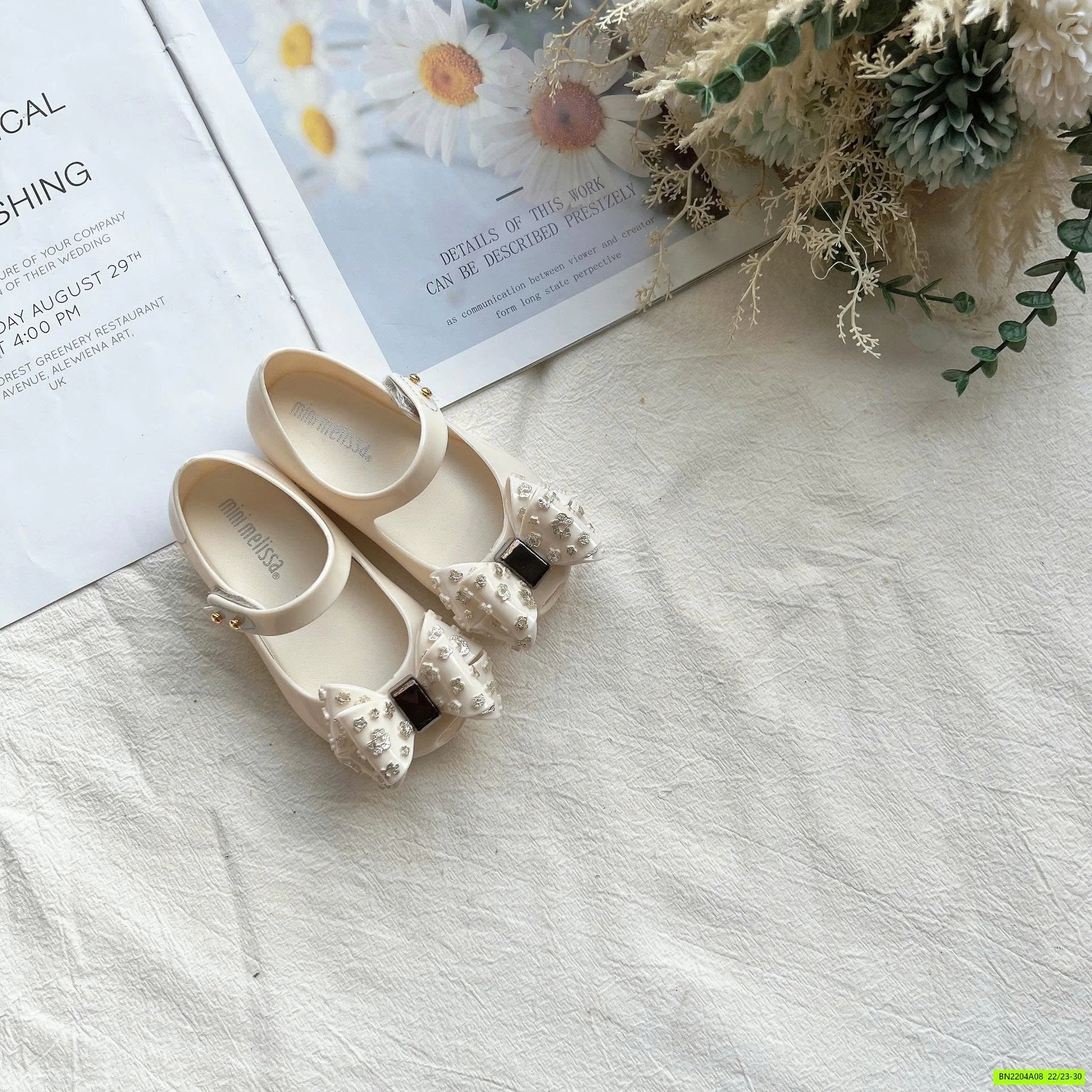 GIÀY MINI MELISA NƠ ĐÍNH HOA