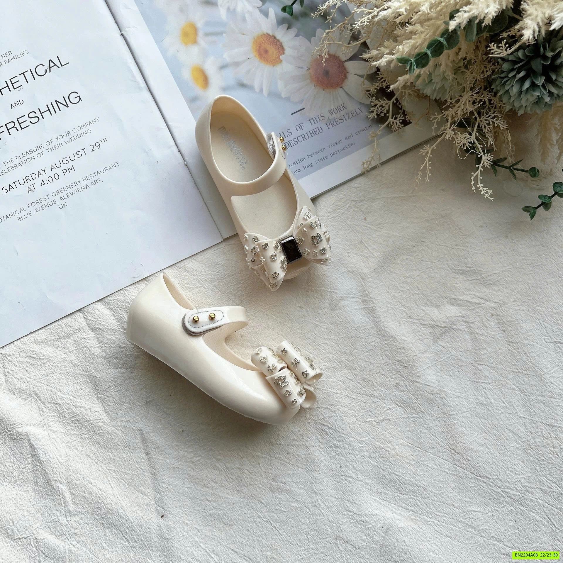 GIÀY MINI MELISA NƠ ĐÍNH HOA