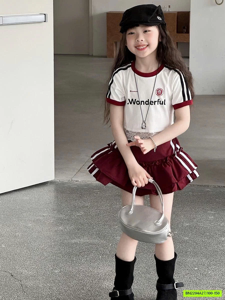 CROPTOP THỂ THAO VIỀN REN YUKIDS