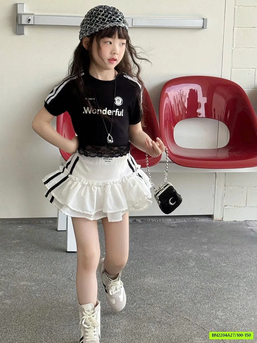 CROPTOP THỂ THAO VIỀN REN YUKIDS