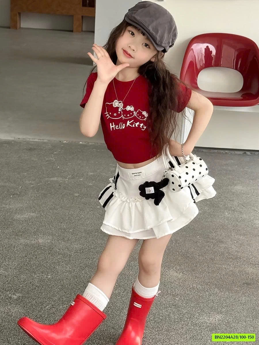 CHÂN VÁY XẾP TẦNG SỌC BÊN YUKIDS