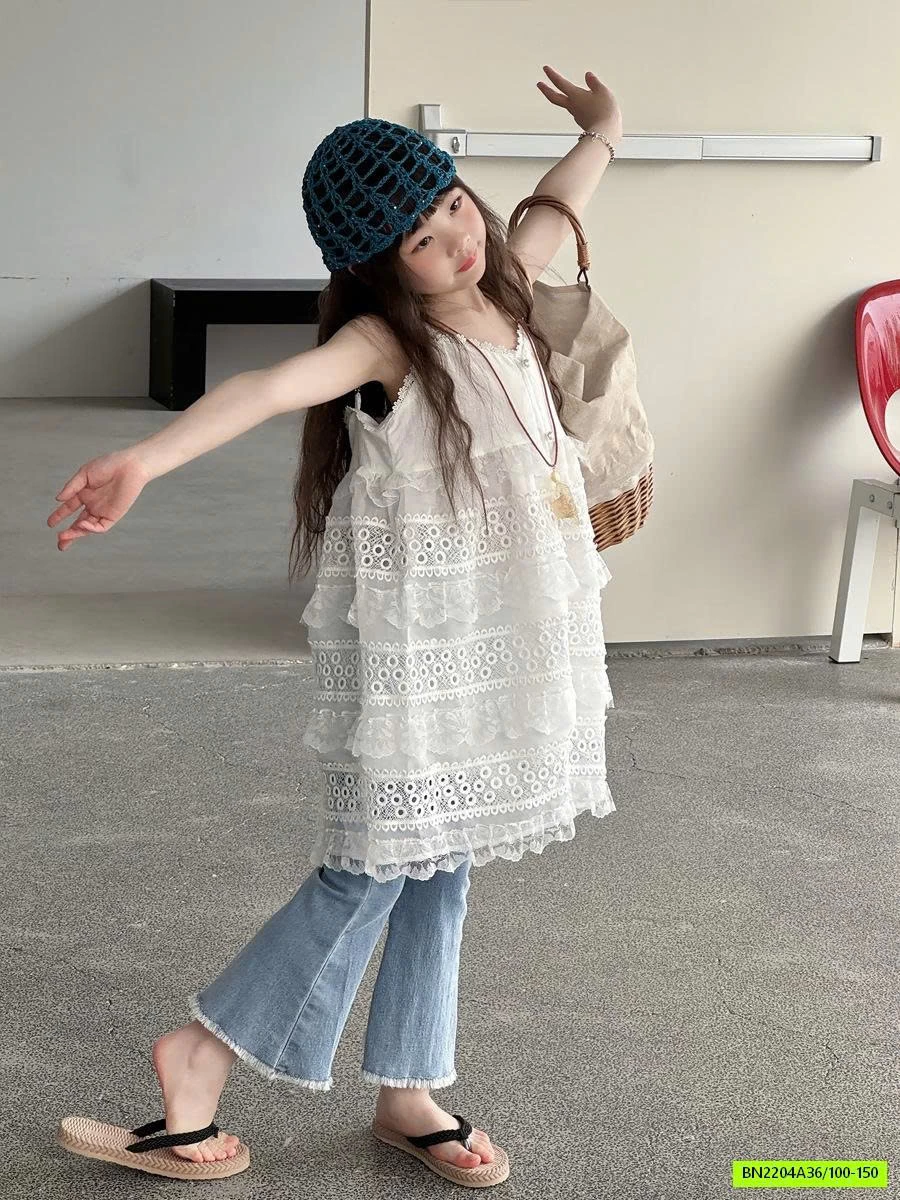 ĐẦM REN 2 DÂY YUKIDS