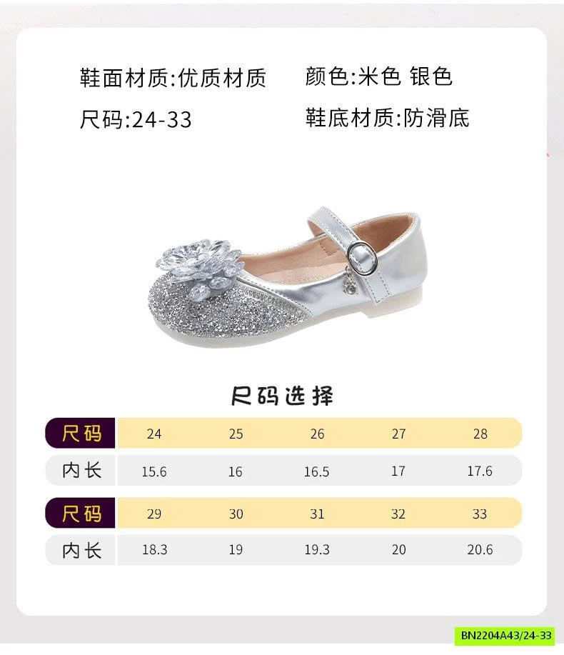 GIÀY BÚP BÊ CÔNG CHÚA HOA ĐÁ BLING