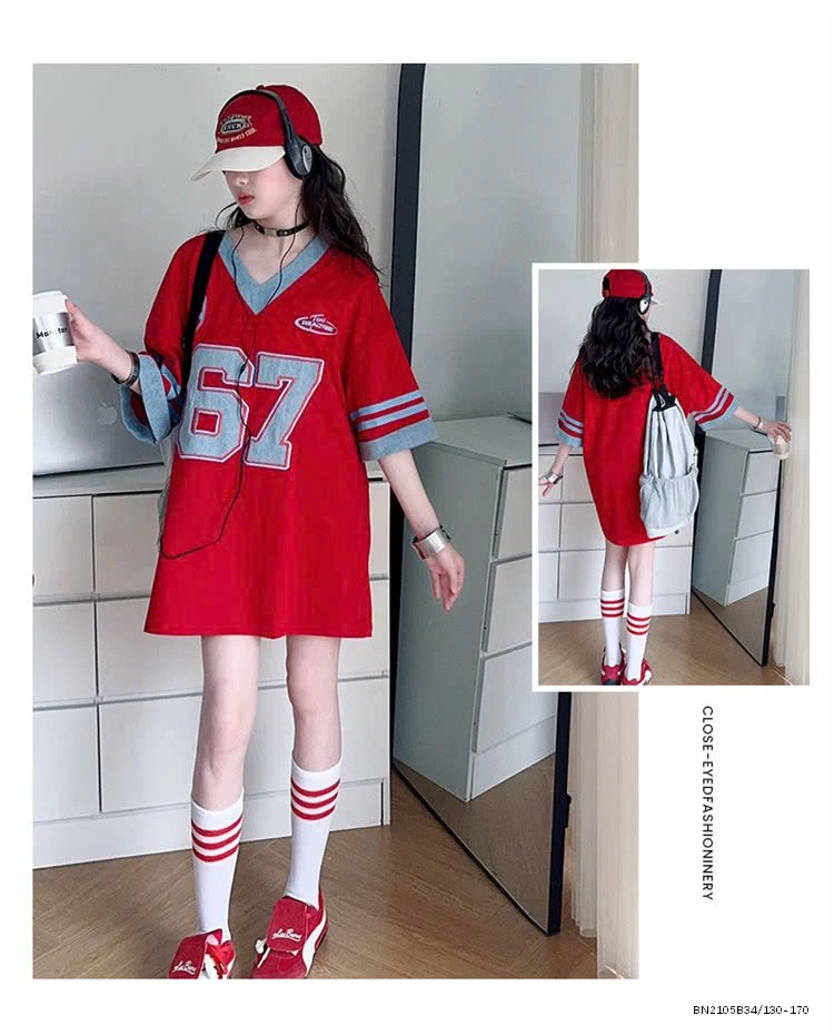 ÁO THUN SỐ 67 PHỐI DENIM