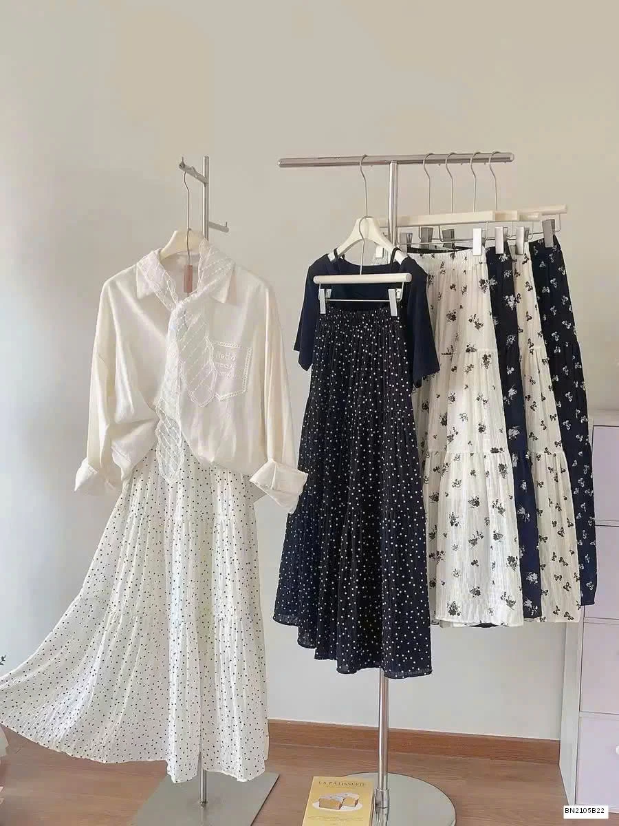 CHÂN VÁY HOA NHÍ DÁNG DÀI NỮ