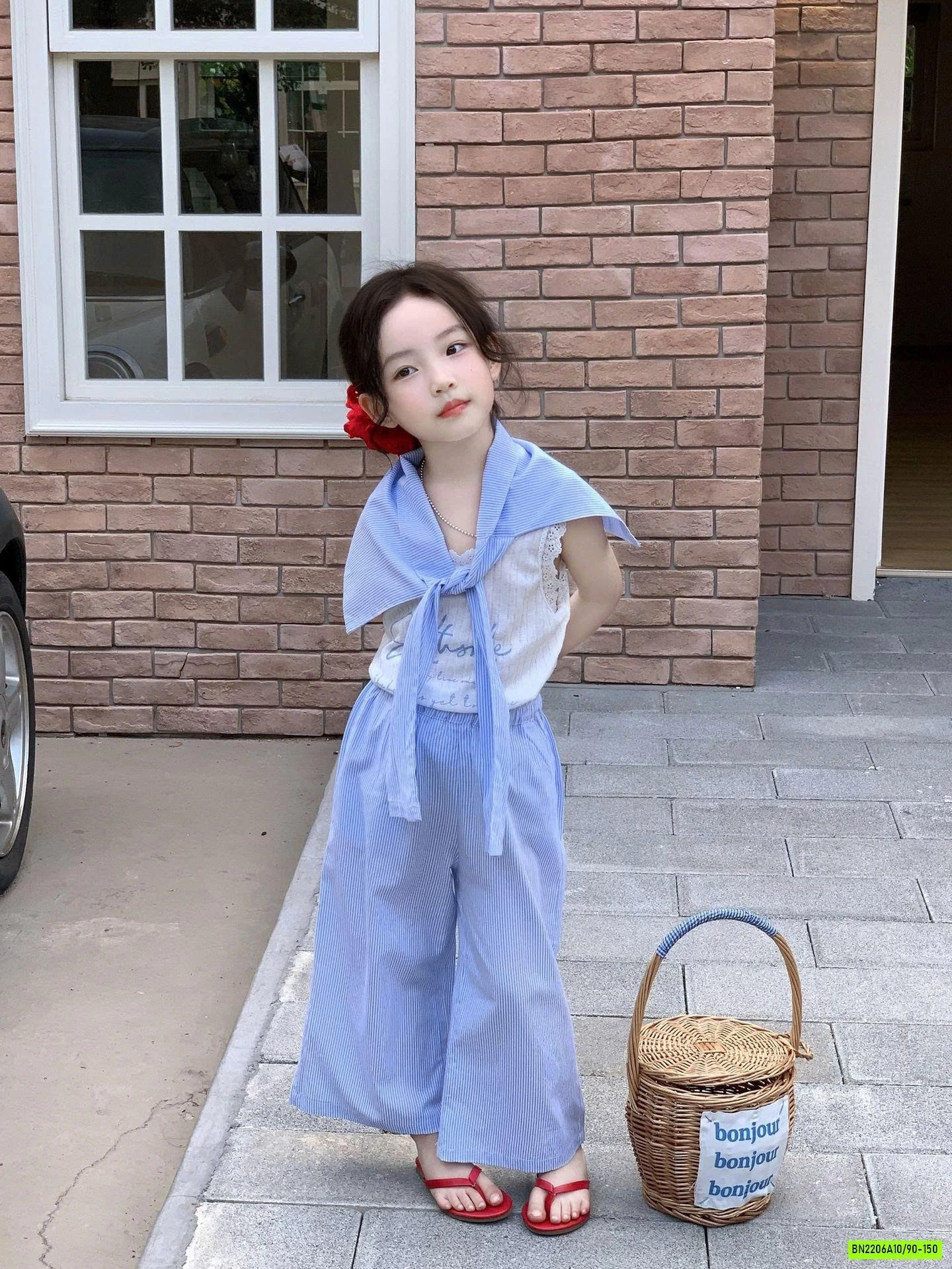 SÉT ÁO TRẮNG MIX QUẦN SUÔNG XANH