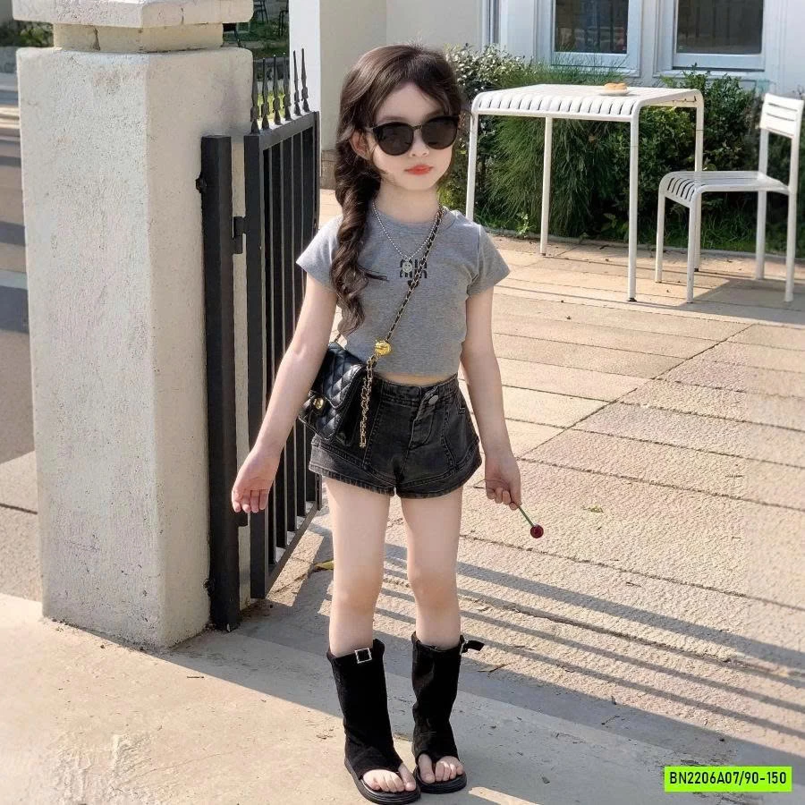 SÉT CROPTOP MIN MIX SHORT JEANS