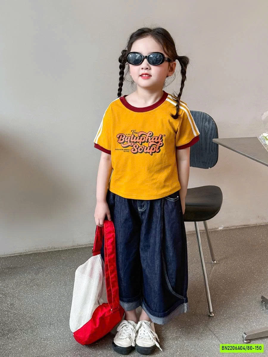 SÉT ÁO VÀNG MIX JEANS ỐNG RỘNG