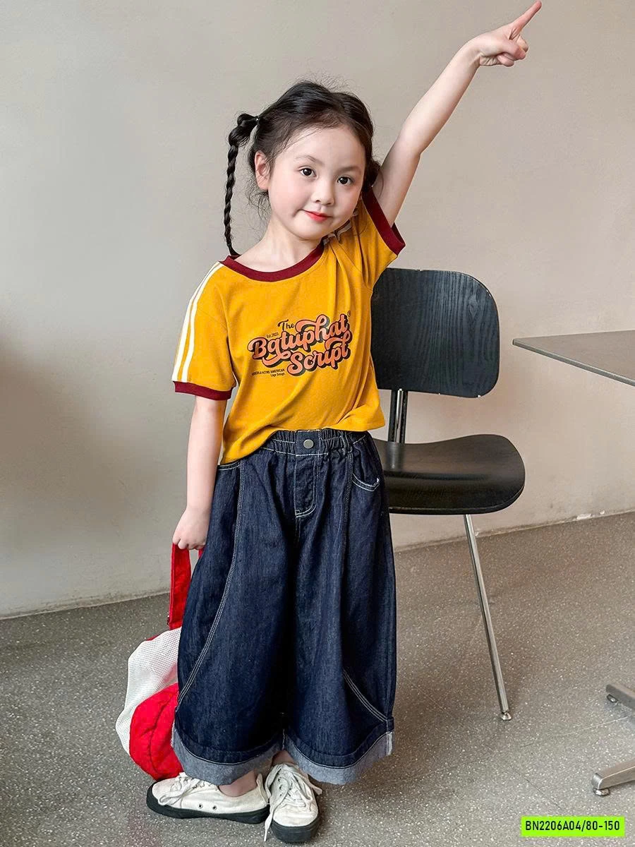 SÉT ÁO VÀNG MIX JEANS ỐNG RỘNG