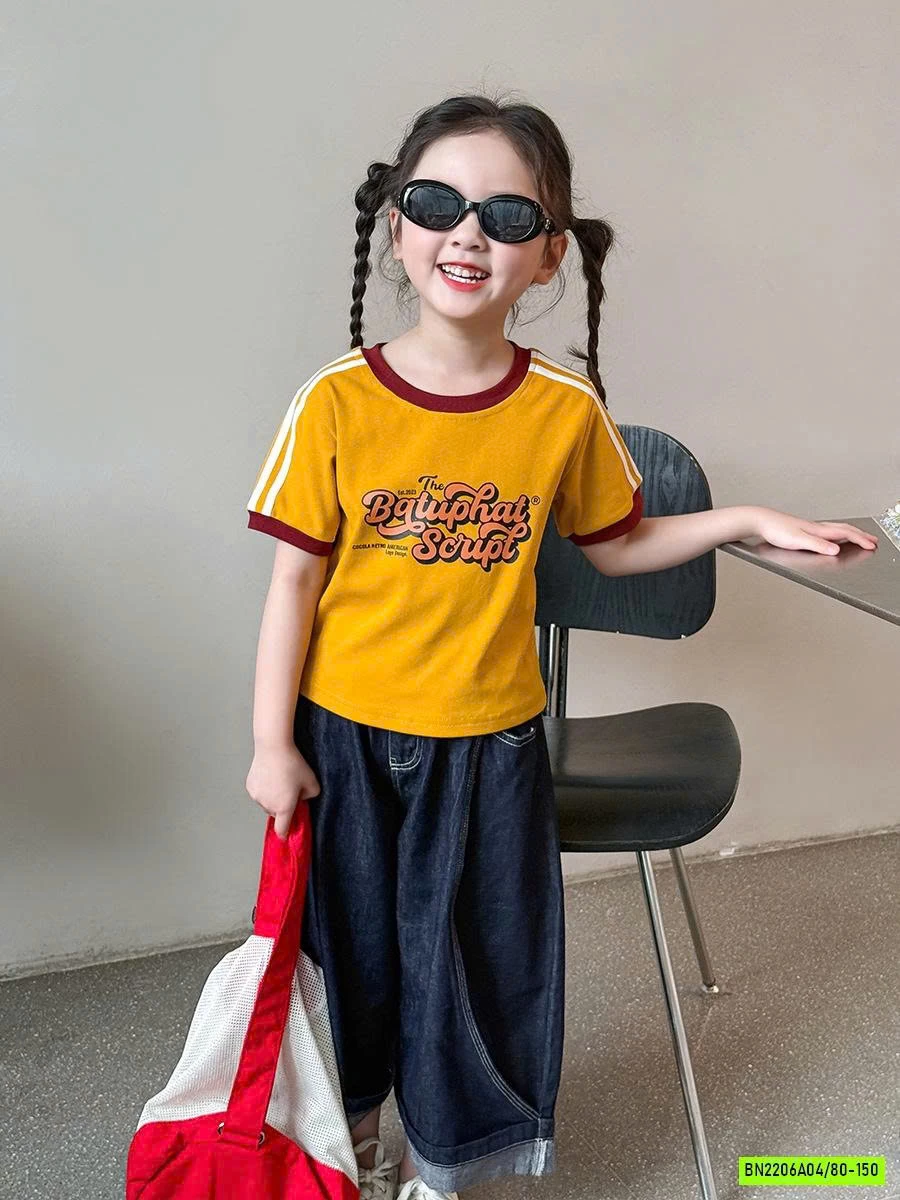 SÉT ÁO VÀNG MIX JEANS ỐNG RỘNG