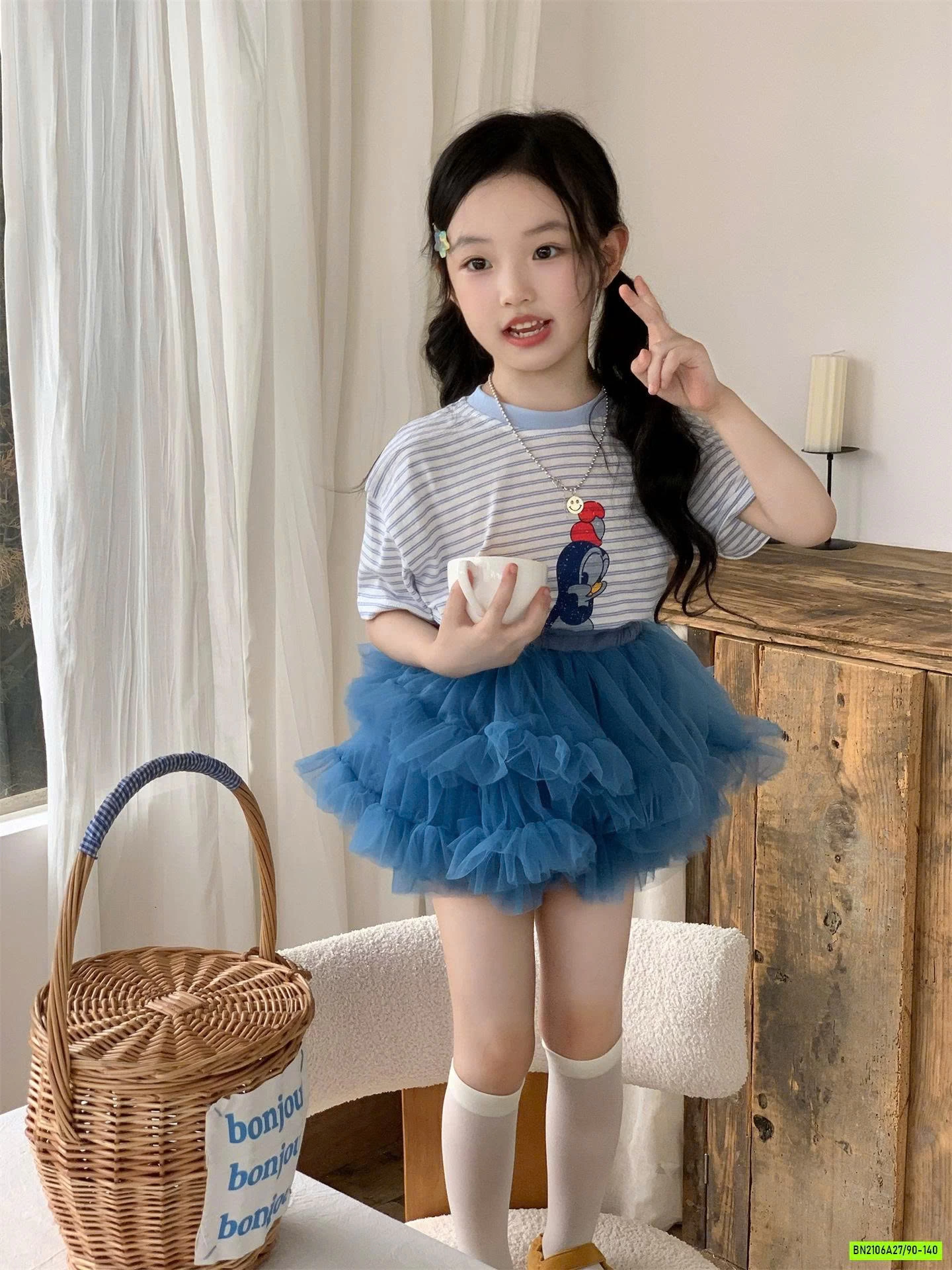 ÁO VỊT KR MIX CV TUTU XANH