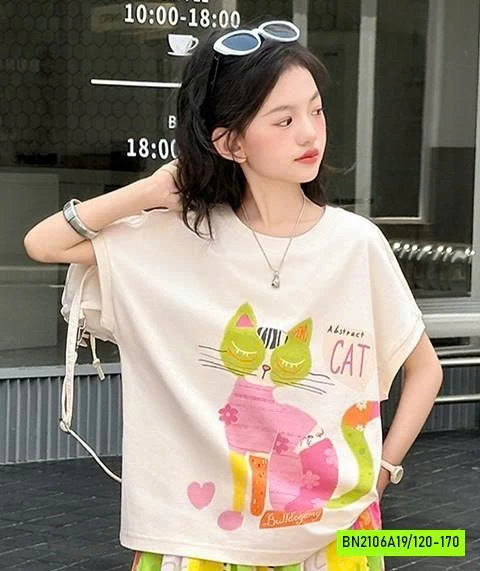 ÁO THUN MÈO MIX QUẦN BOM SẮC MÀU