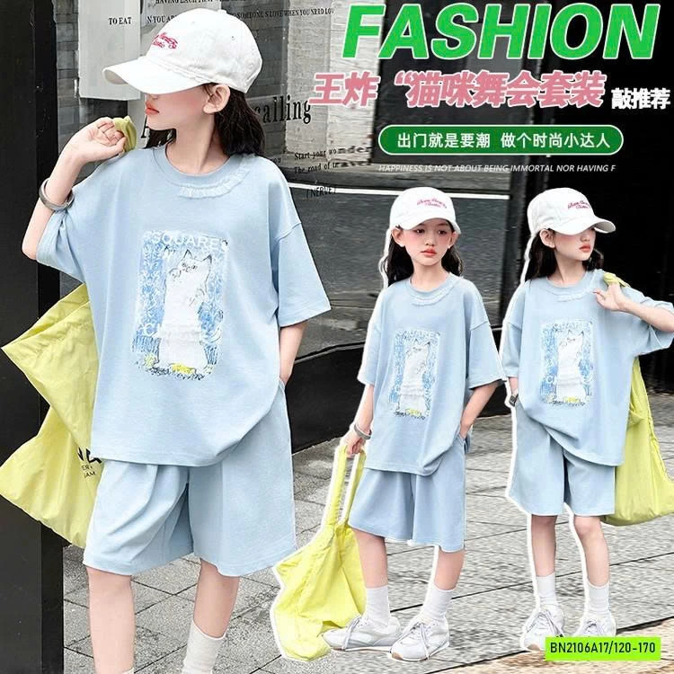 BỘ THUN XANH IN MÈO