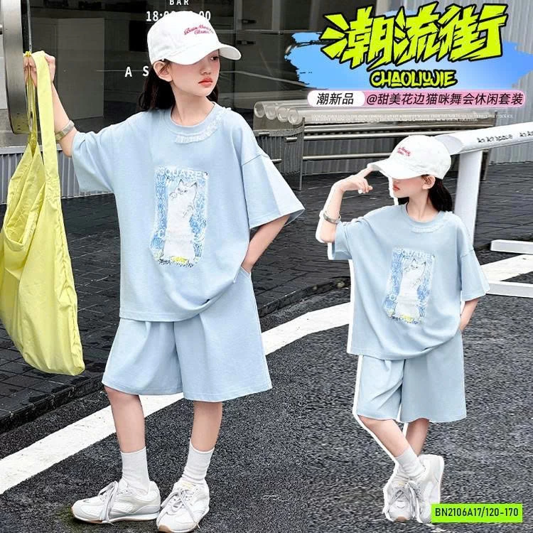 BỘ THUN XANH IN MÈO