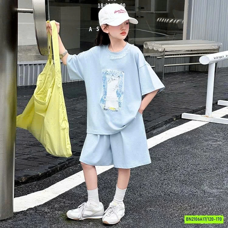 BỘ THUN XANH IN MÈO