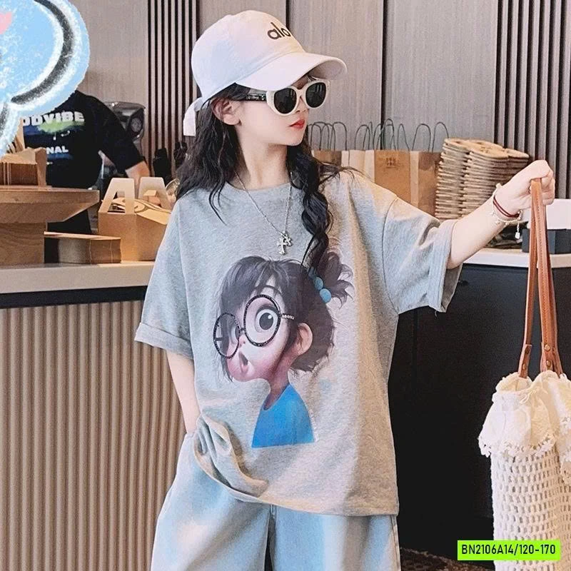 ÁO THUN CÔ GÁI MIX JEANS LỬNG