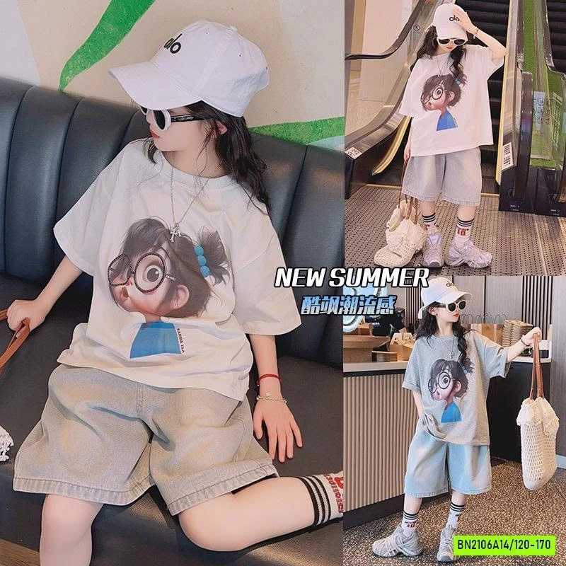 ÁO THUN CÔ GÁI MIX JEANS LỬNG