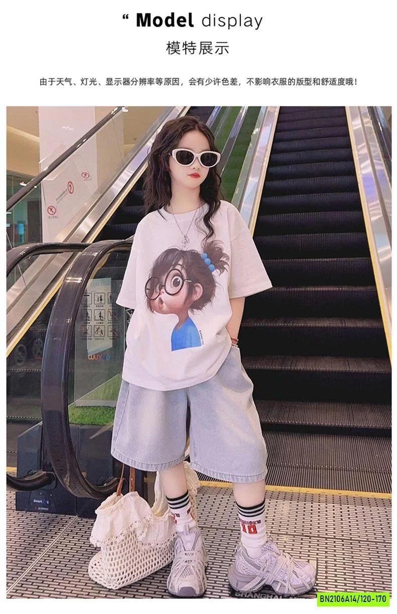 ÁO THUN CÔ GÁI MIX JEANS LỬNG