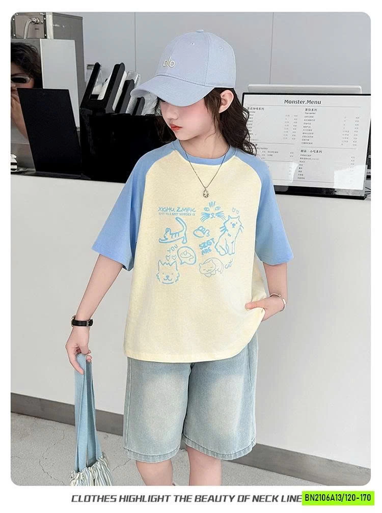 ÁO PHỐI MÀU TAY MIX JEANS LỬNG