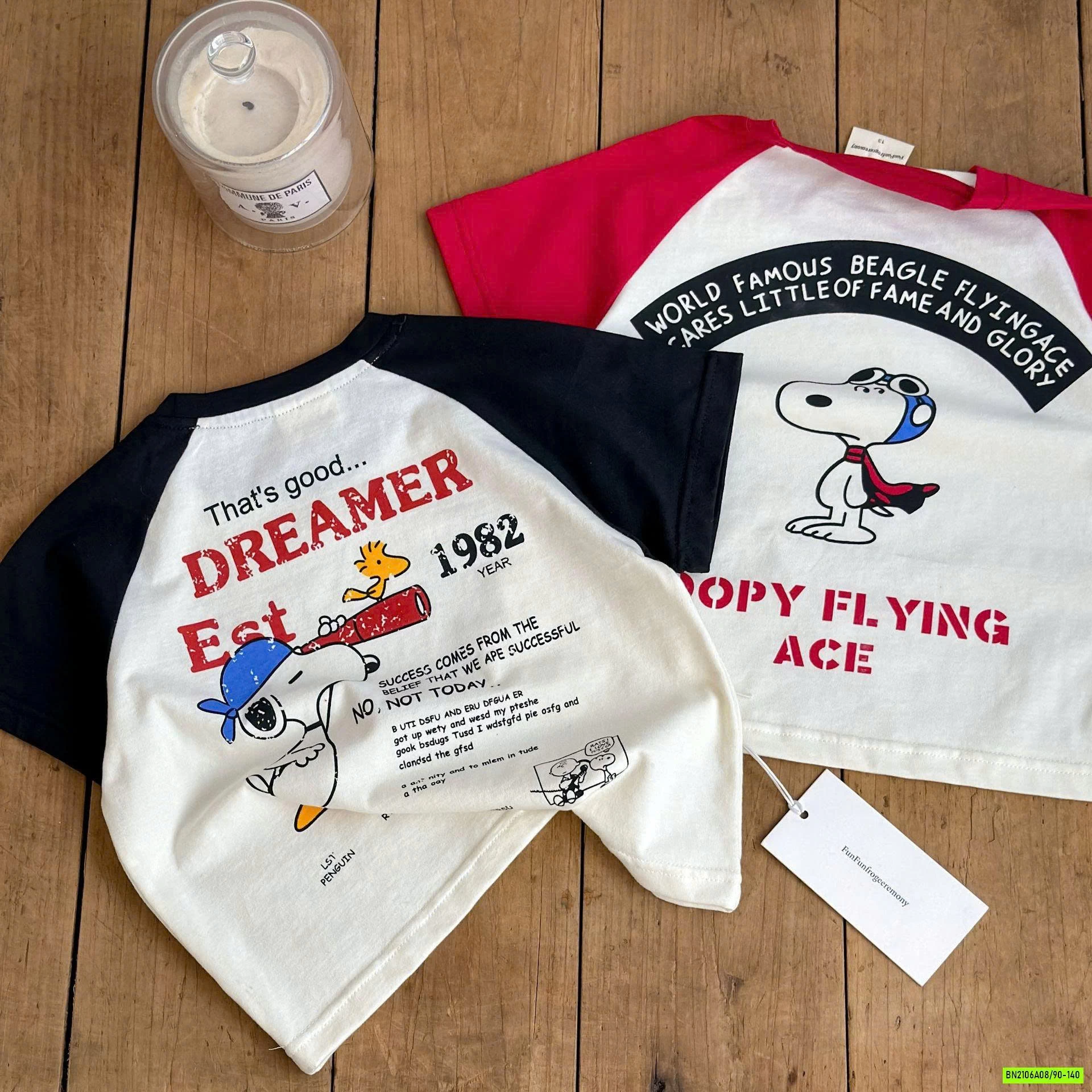 AOS THUN SNOOPY PHỐI MÀU TAY MMGGBABY