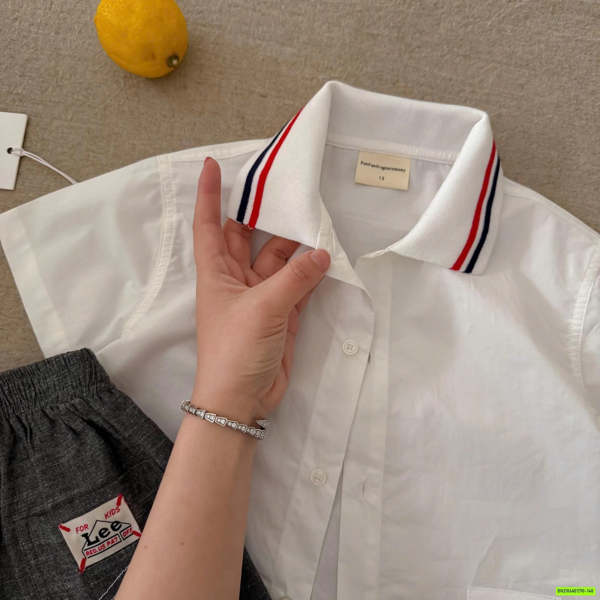 SƠ MI NGẮN TAY PHỐI CỔ MMGGBABY