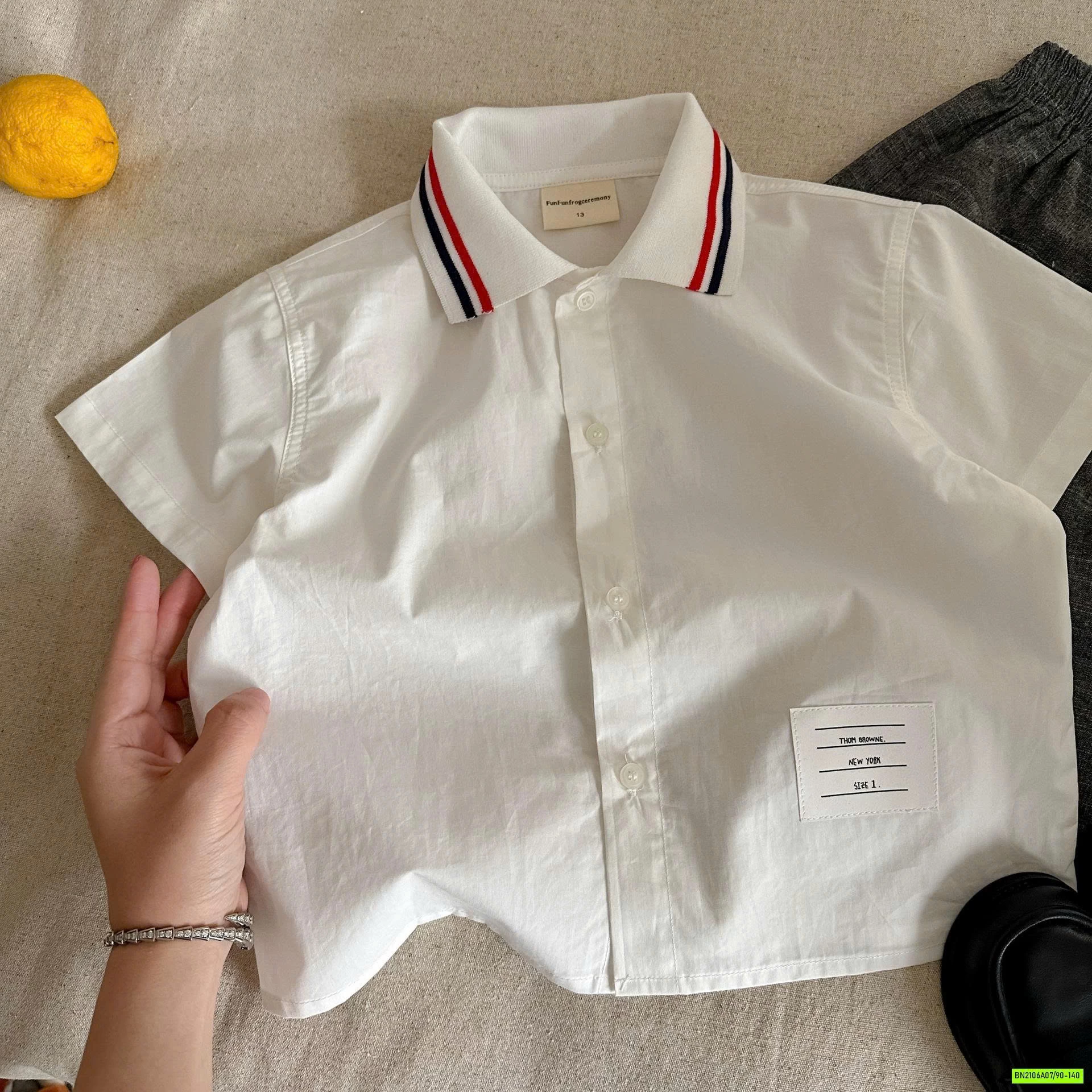 SƠ MI NGẮN TAY PHỐI CỔ MMGGBABY