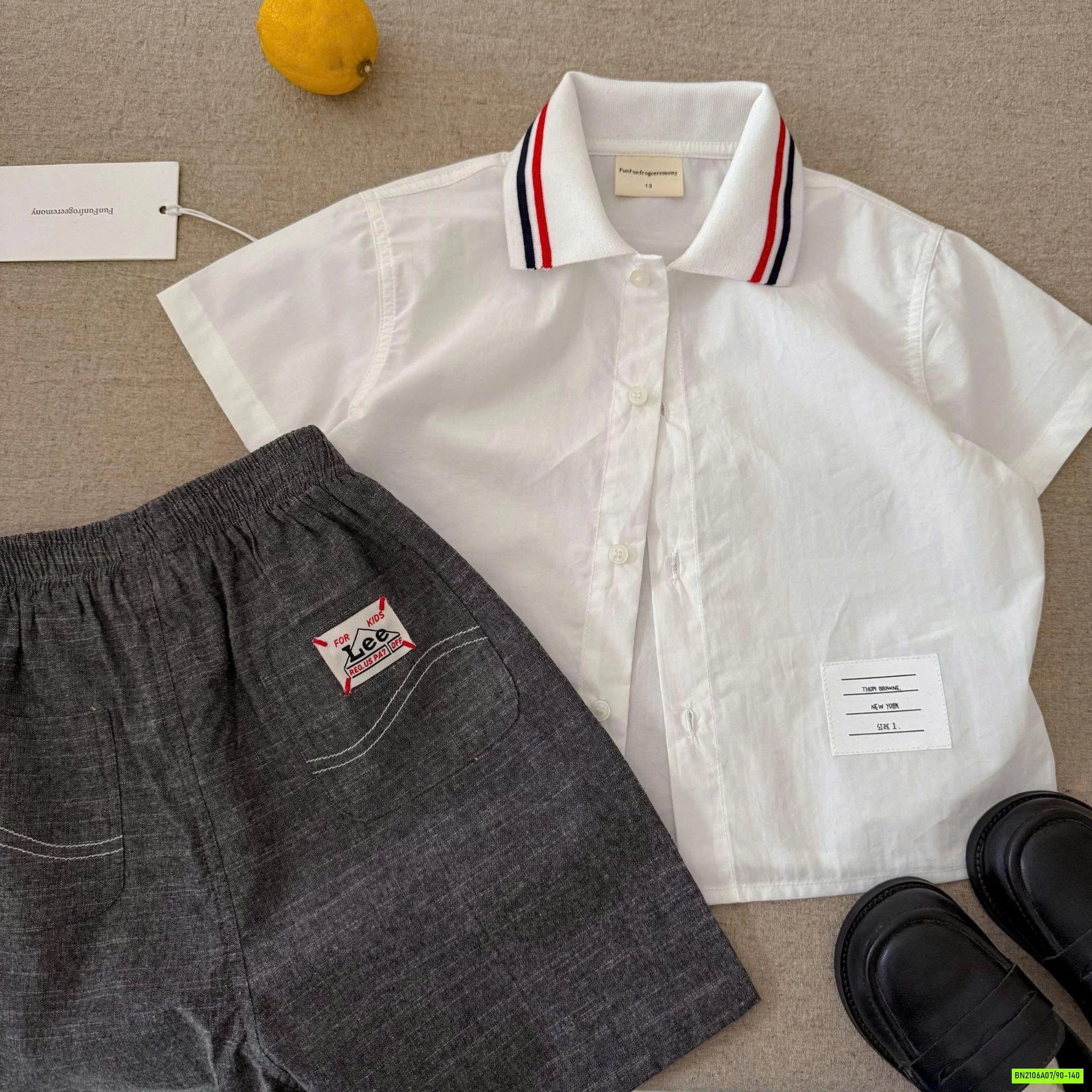 SƠ MI NGẮN TAY PHỐI CỔ MMGGBABY