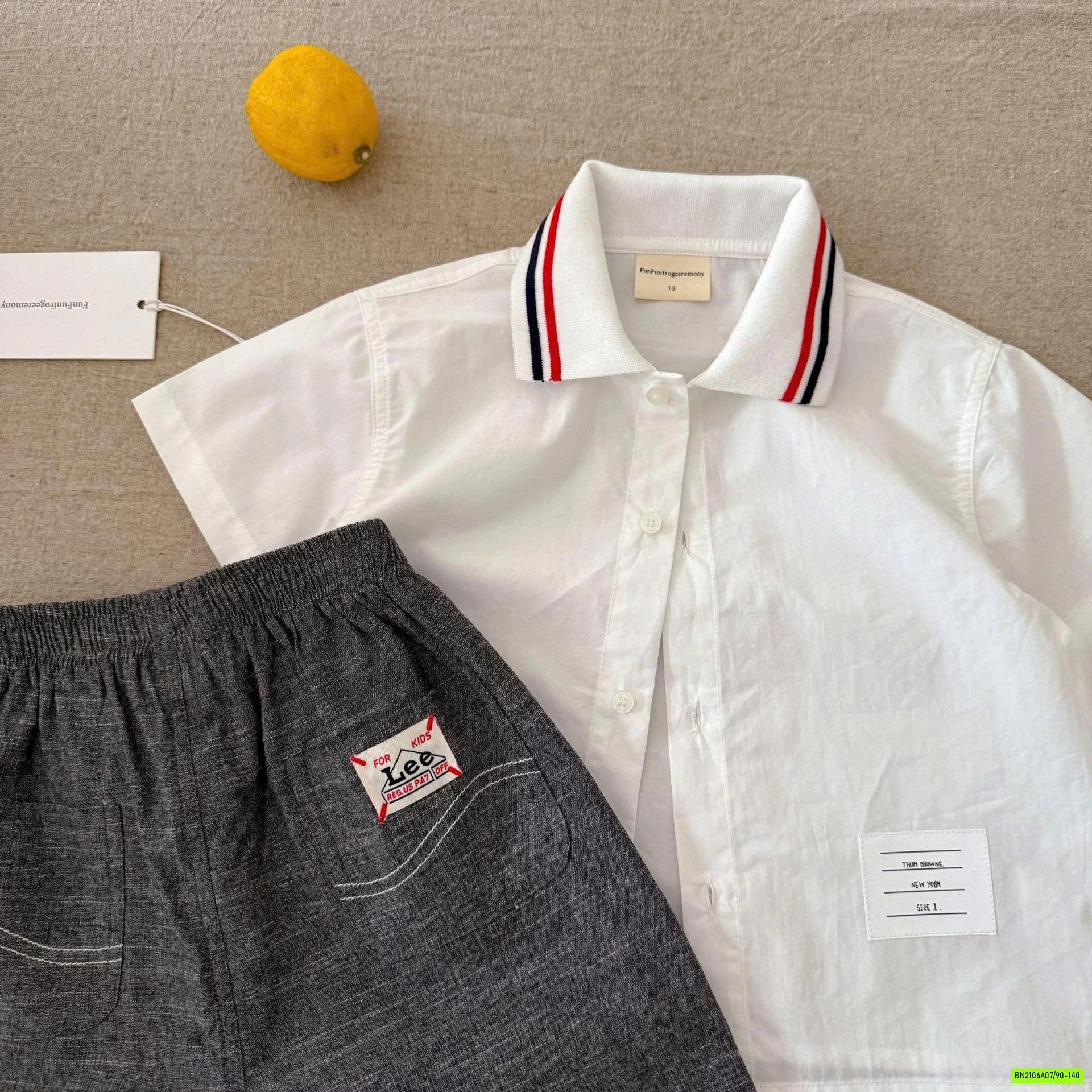 SƠ MI NGẮN TAY PHỐI CỔ MMGGBABY