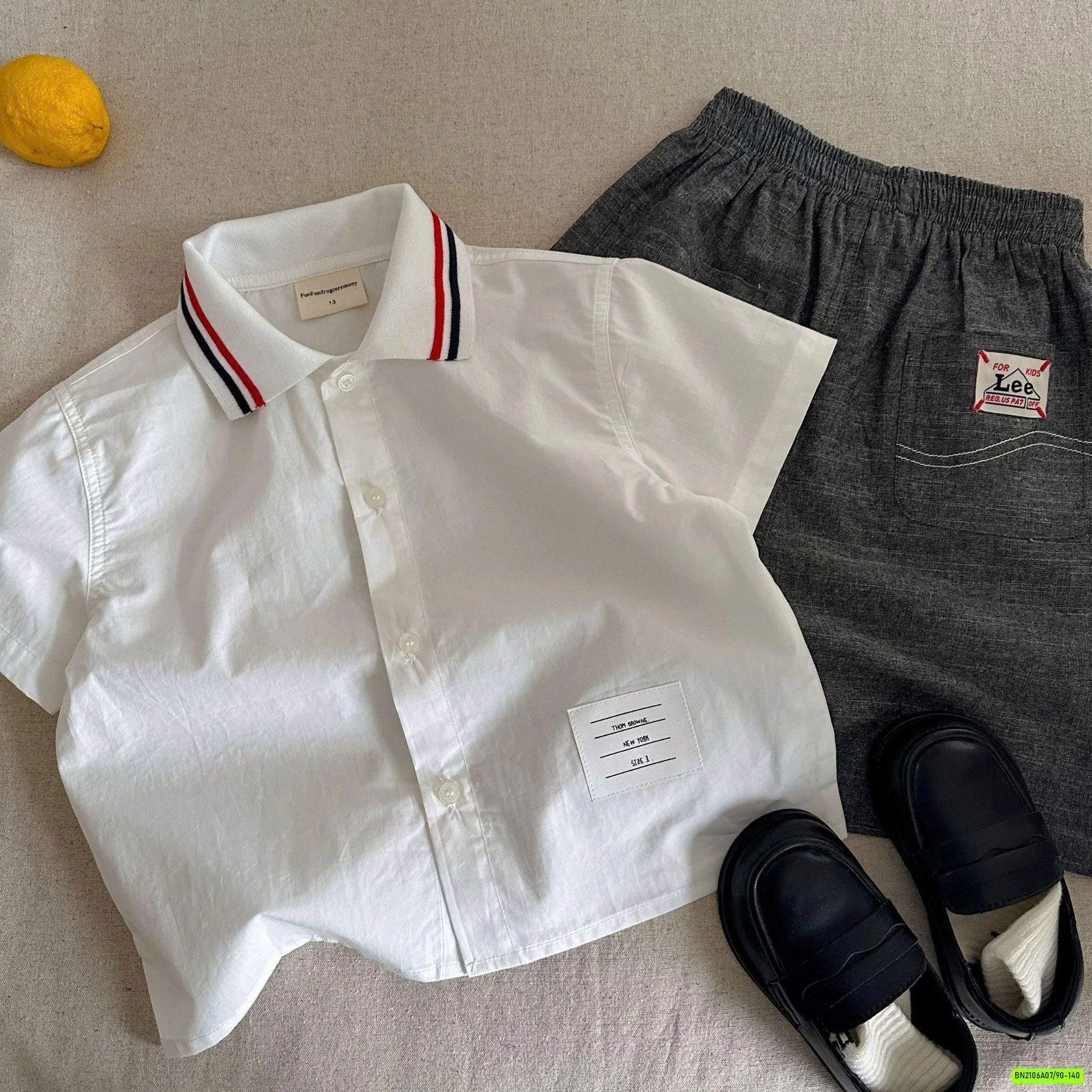 SƠ MI NGẮN TAY PHỐI CỔ MMGGBABY