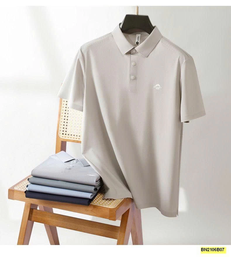 ÁO POLO NAM TRƠN MÀU LOGO NỔI