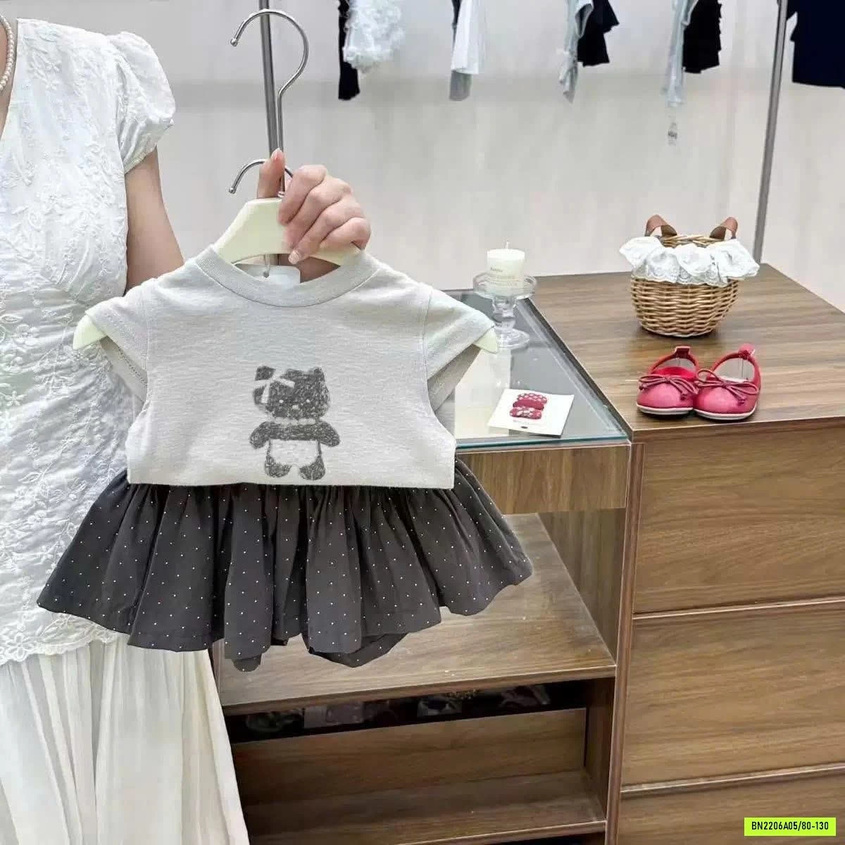 SÉT VÁY GẤU XÁM COCOGIRIN