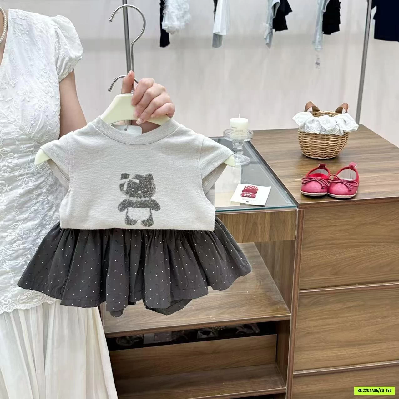 SÉT VÁY GẤU XÁM COCOGIRIN