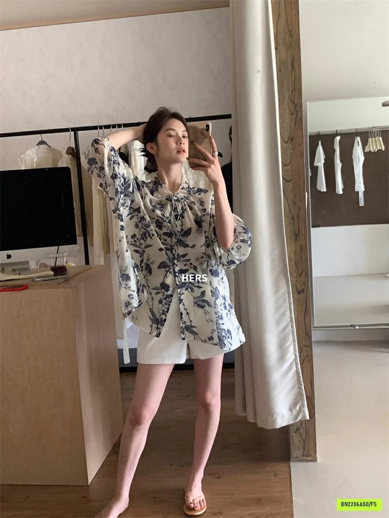 SƠ MI ĐŨI HOA ĐI BIỂN HERS