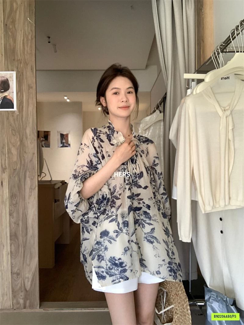 SƠ MI ĐŨI HOA ĐI BIỂN HERS