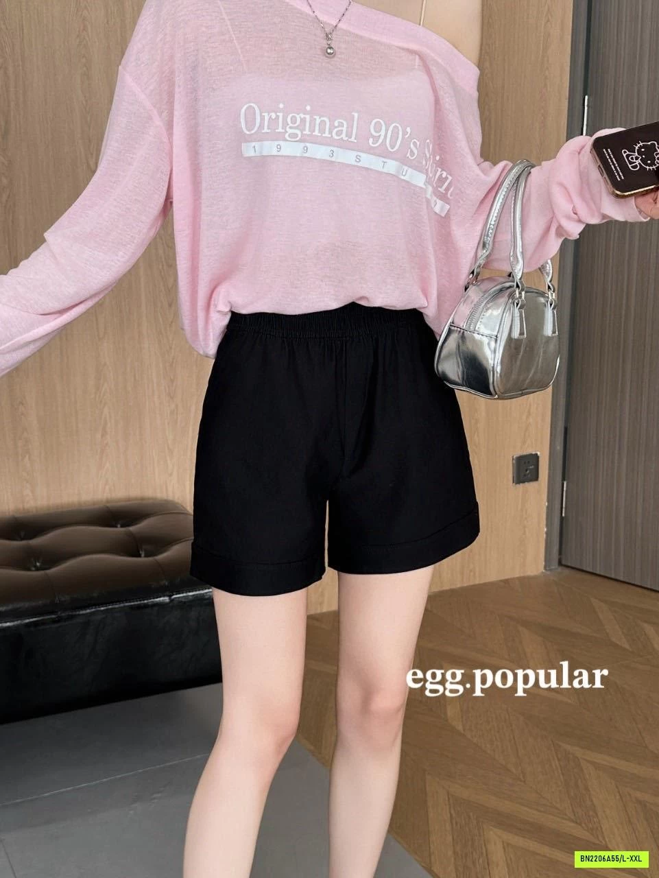 SHORT THÔ CẠP CHUN EGG