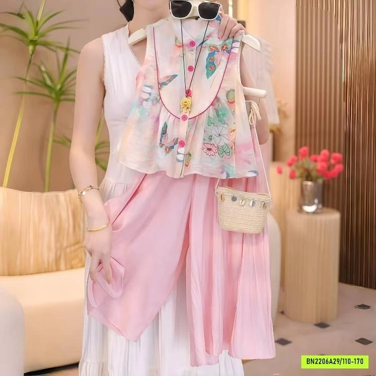 SÉT VÁY CỔ TRANG HỒNG XINH XẮN