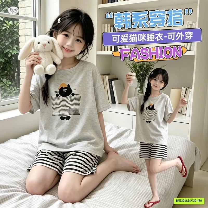 BỘ COTTON QUẦN KẺ DỄ THƯƠNG