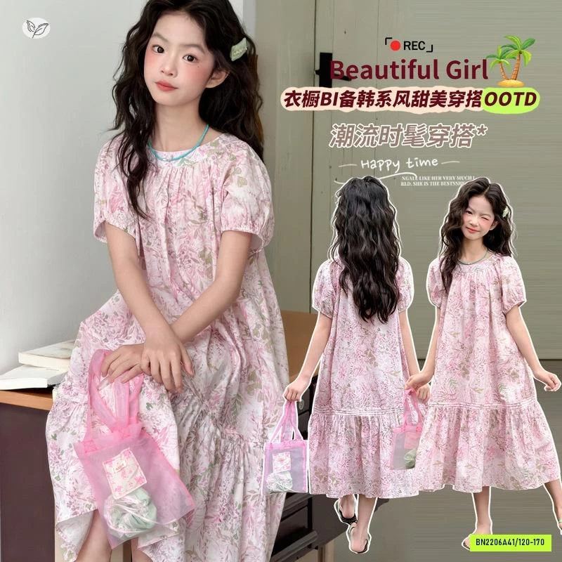 ĐẦM BABYDOLL HOA HỒNG
