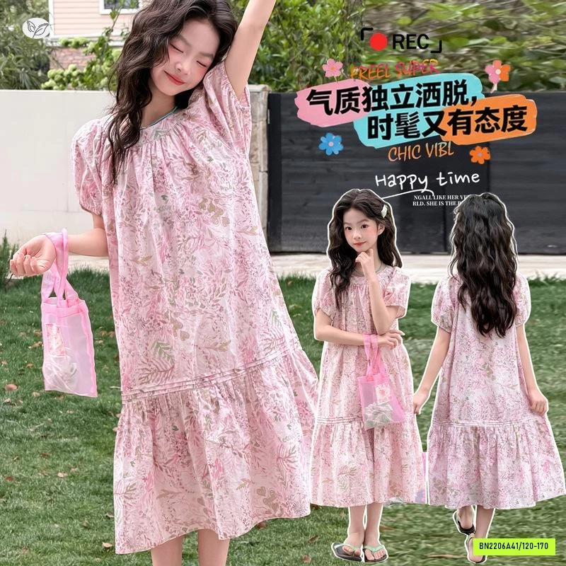 ĐẦM BABYDOLL HOA HỒNG